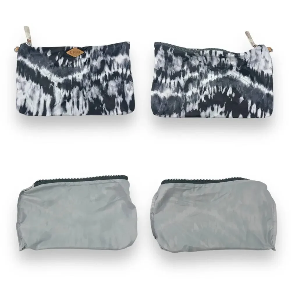 MZ Wallace Metro Tote in Wave Tie Dye Black Gray White Zipper Quilted Bag